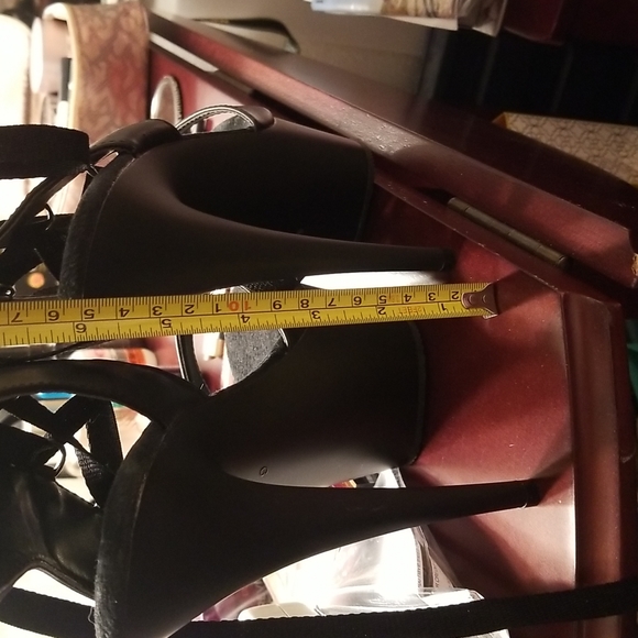 Pleaser BOW Down Lace Up Black Platform Heels -delight 600 - Picture 6 of 14